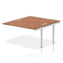 Image of Impulse Bench B2B Ext Kit 1400 Silver Frame Office Desk Walnut