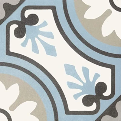 Image of Reverie Patterned Floor &amp; Wall Porcelain Tile, Decor 8, 200mm x Kitchen or Bathroom splashback