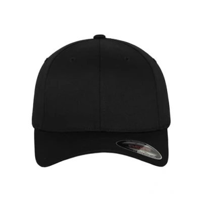 Image of Flexfit Unisex Wooly Combed Baseballkappe, blk/blk, Kids