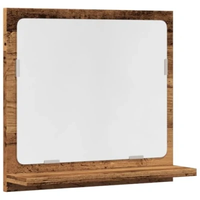 Image of vidaXL bathroom mirror cabinet old wood engineered wall mounted modern storage unit 40x11x37cm