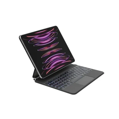 Image of Belkin Pro iPad Keyboard Case with Magnetic Stand, Backlit Bluetooth Keyboard, Multi gesture Controls, Apple Pencil Storage, Leather case, QWERTY, Multimedia Keys for iPad Air M2 13&quot;, Pro 12.9&quot;