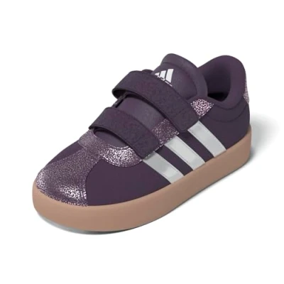 Image of adidas Unisex Baby VL Court 3.0 Shoes Infants, Aurora Plum/Zero Metalic/Pink Gum, 3 UK Child