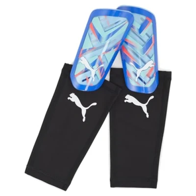 Image of Puma Ultra FLEX Sleeve Unisex Shin pads bluemazingelectric peppermint, Size: Large, Bluemazing electric peppermint