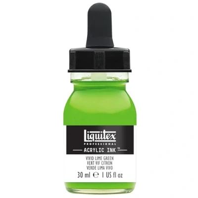 Image of Liquitex 4260740 liquid Professional Acrylic Paints Ink, 30 ml, highly pigmented airbrush paint, lime green lively