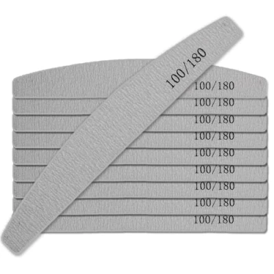 Image of Nail Files for Acrylic and Gel Nails 10 Emery Boards Nails, Professional Natural Strong File, 100/180 Grit File x