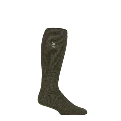 Image of Mens 1 Pair SOCKSHOP Heat Holders Outdoor 2.3 TOG Plain Long Leg Angling Socks Forest Green 6 11