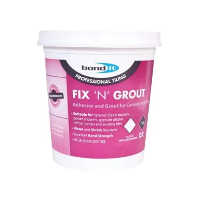 Image of 1.5Kg Brilliant White Fix &#039;N&#039; Grout Ready Mix Tile Adhesive &amp;