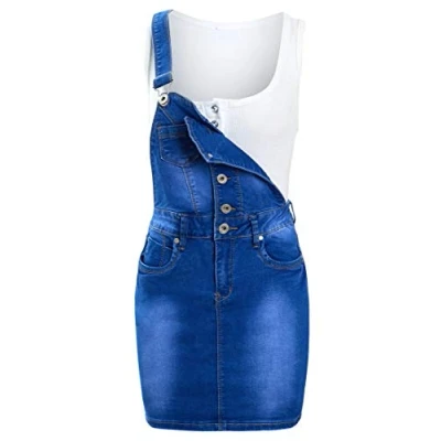 Image of SS7 Womens Denim Dungaree Dress