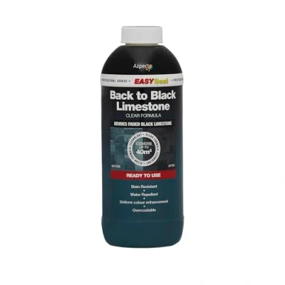 Image of EASYSeal Back to Black Limestone Sealer. Highly Effective, Easy Apply Restorer and Protection. Restores Rich Tones. Single Coat, Water Resistant Technology (1Litre)