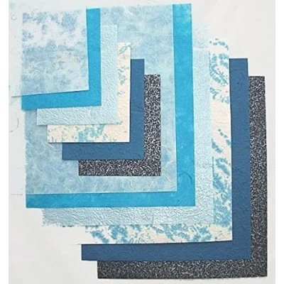 Image of Trucraft Textured Craft Paper 6 Designs 12 Sheets Blues