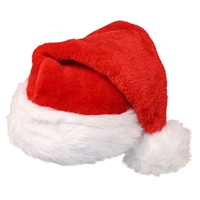 Image of Deluxe Quality Father Christmas Santa Hat Xmas Fancy Dress Accessories Stocking Fillers Gifts