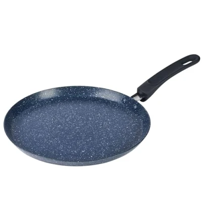 Image of Russell Hobbs 25cm Pancake Pan Nightfall Stone, Xylan Non Stick, Flat Crepe Frying Pan, PFOA Free, Soft Touch Stay Cool Handle, Induction Hob Suitable, for Omelette, Chapati, Roti, Dishwasher Safe
