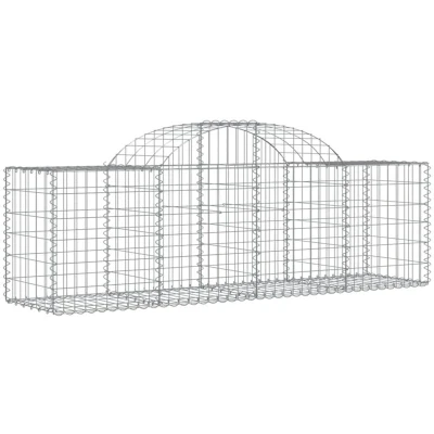 Image of Vidaxl Arched Gabion Baskets 30 pcs 200x50x60/80 cm Galvanised Iron