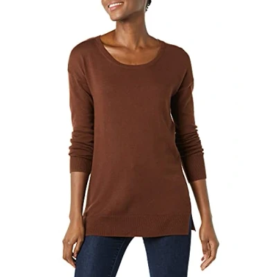 Image of Amazon Essentials Women&#039;s Lightweight Long Sleeved Scoop Neck Tunic Jumper (Available in Plus Size), Brown, M