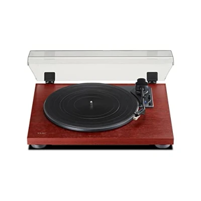 Image of Teac TN 180BT A3 Turntable with Bluetooth output (belt drive, 33/45/78 rpm, integrated phono preamp, high density MDF cabinet) Cherry/Red