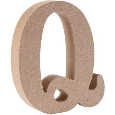 Image of Wooden MDF Letter Q Size 13cm Tall Free Standing Letters for Arts &amp; Crafts Personalized Name Decor