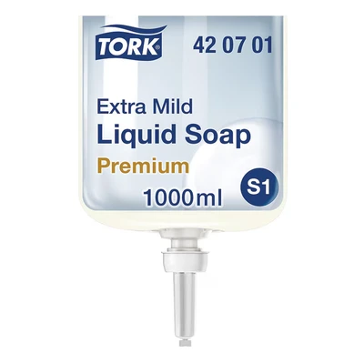 Image of Tork Sensitive Liquid Soap S1, Dermatologically Tested, 6 x 1000ml, 420701
