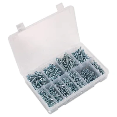 Image of Sealey Self Tapping Screw Assortment DIN 7981CZ 700pc Pan Head Pozi Zinc