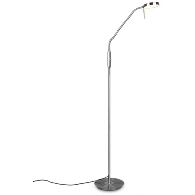 Image of Monza Modern Task Floor Lamp Nickel Matt 2300 3000 4000K UK Stock