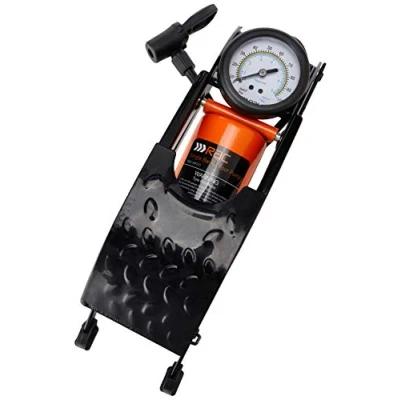 Image of Hilka RAC HP211 Heavy Duty Single Barrel Foot Pump, Orange/Black