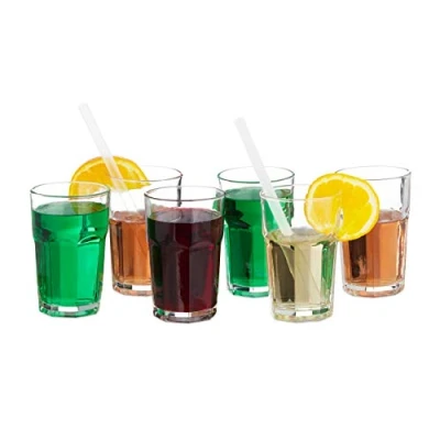 Image of Relaxdays Drinkware / Glassware 6 Piece Set, Fine Clear Crystal Glass Dishwasher Safe