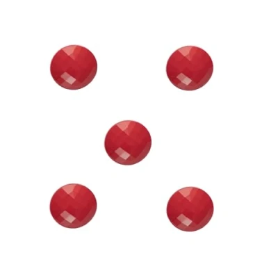 Image of Trucraft 13mm Red Facet Shank Buttons Pack of 5 for Sewing Knitting Craft
