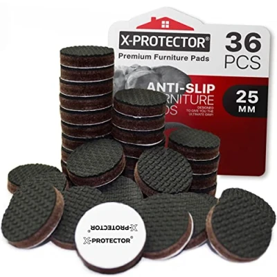Image of Floor PROTECTOR Pads X NON SLIP PREMIUM 36 pcs 25mm Furniture Pads! Rubber Feet for Protectors Keep in Place Furniture!