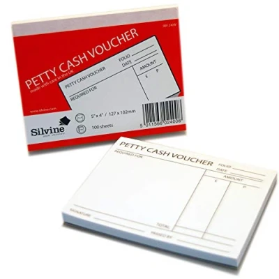 Image of Silvine Petty Cash Voucher 100 Sheets, red, 5x4