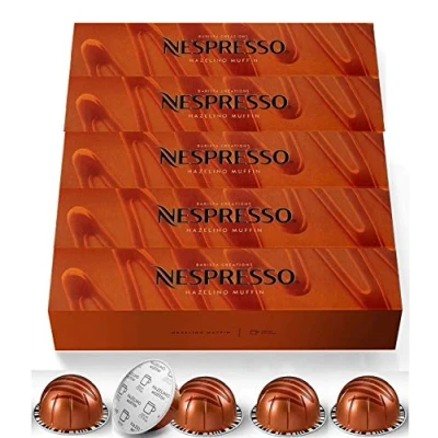 Image of Nespresso Capsules VertuoLine, Hazelino Muffin, Mild Roast Coffee, 50 Count Coffee Pods