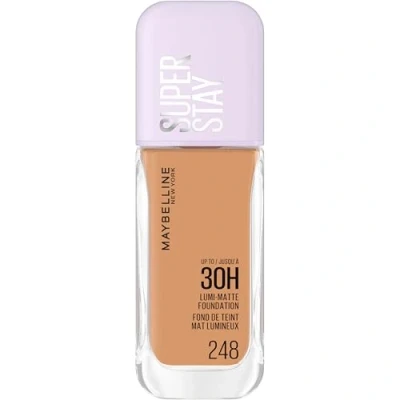 Image of Maybelline New York Super Stay up to 30H Lumi Matte Foundation, Medium Full Coverage, Vegan Formula*, Amino Acids, Niacinamide, Vitamin E Shade 248