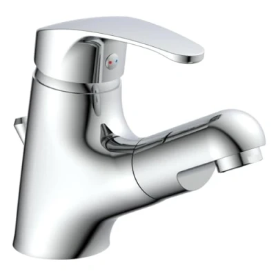 Image of EISL NI075TCO VICO Washbasin, Bathroom Pull Out Shower for Hair Washing, Single Lever Mixer Tap Extendible with Drain Fitting, Chrome, Platzsparend
