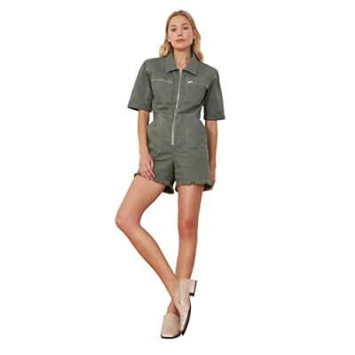 Image of Trendyol FeMan Plain Denim Jumpsuit