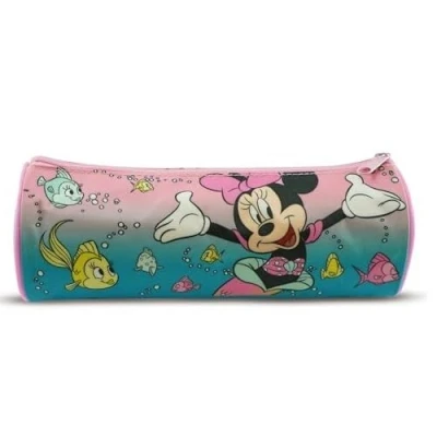 Image of Minnie Mouse Barrel Pencil Case for Girls Super Big Women Zipper Smoothy Pen Pouch Holder School Stationery Organizer Duarable Office Teenage Bag Travel Storage 23cm