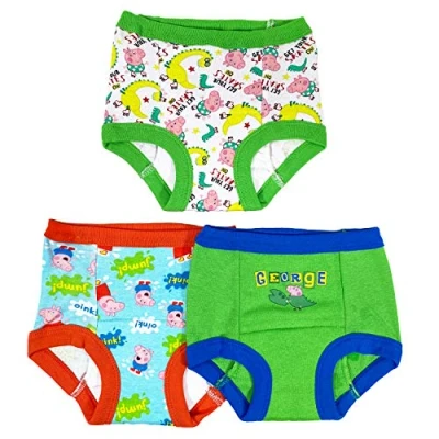 Image of Peppa Pig Boys&#039; Amazon Exclusive Toddler 100% Cotton Briefs &amp; Potty Includes Stickers Tracking Chart Baby Underwear, 3 Pack Training Pant, 2 Years (Pack of 3)