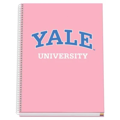 Image of DOHE A4 Squared Notebook Spiral Binding, 100 Sheets of 90 g/m², 5 mm Square, Hardcover, Yale University Pink Lady, School Supplies