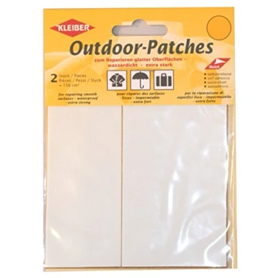 Image of Kleiber Pack of 2 Nylon Self Adhesive Repair Patches 11.5cm x 6.8cm White, One Size