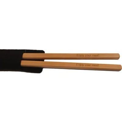 Image of 1 Pair Personalised Bamboo Wooden Chopsticks, Any Message Engraved Enter Your Own Custom Text.