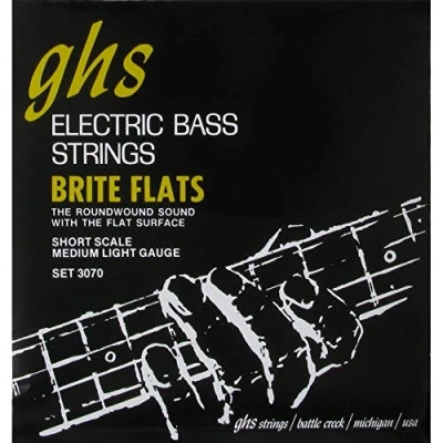 Image of GHS 3070 Brite Flats short scale string set for electric bass