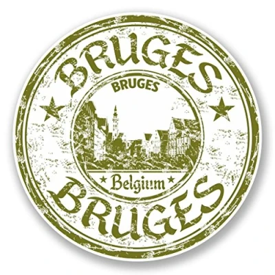 Image of 2 x 10cm/100mm Bruges Belgium Vinyl SELF Adhesive Sticker Decal Laptop Travel Luggage Car Bike Sign Fun #6100