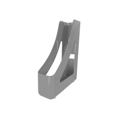 Image of Deflecto Contemporary Range Magazine File Holder Grey Plastic Files Folder Rack Document Storage Desk Organiser Desktop Holders