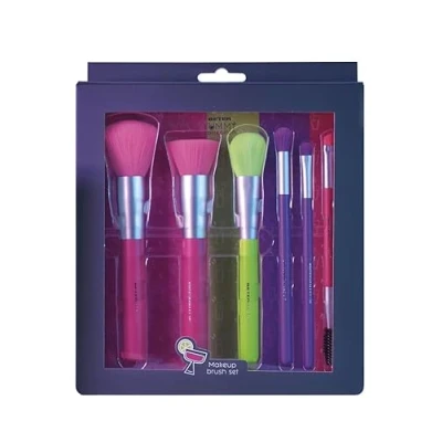 Image of Beter Set pennelli per trucco Yummy Collection, 6 viso e occhi, trucco, cipria, fondotinta, blush, correttore ombretti, Make up Brush, Ideale regalo