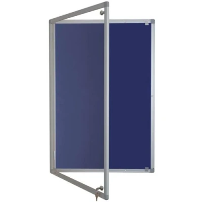 Image of Tamperproof Lockable Noticeboard Class 1 Aluminium Framed 1200mm x 1200mm, Oxford Blue
