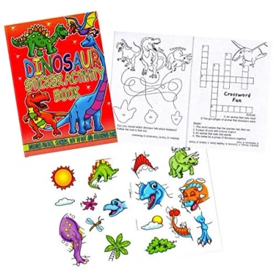 Image of 12 x Dinosaur Activity Sticker A6 Books Childrens Party Bag Fillers