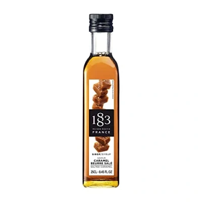 Image of 1883 Maison Routin Premium Salted Caramel Syrup for Coffee, Hot Chocolate, Cocktails, Milkshakes Glass 250ml