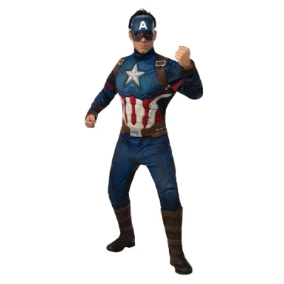 Image of Rubie&#039;s 700734STD000 MARVEL AVENGERS ENDGAME Captain America Fancy Dress, Men, Multicolour, Standard/Medium