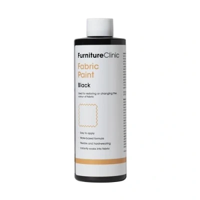 Image of Furniture Clinic Fabric Paint Use to Restore or Change the Colour of Upholstery, Soft Furnishings, Car Interiors Easy Works on All Fabrics (Dark Grey, 500 ml)