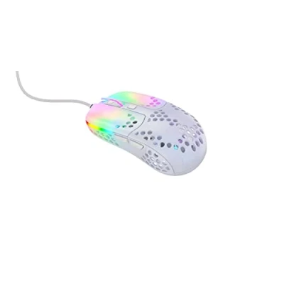 Image of Xtrfy MZ1, Ultra Light Wired Gaming Mouse, Cutting Edge Pixart 3389 Sensor, Unique Shape for Optimum Aim, Adjustable RGB Lighting, White Rail Edition