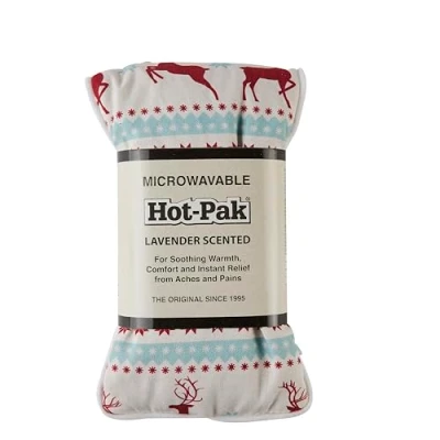 Image of Warmies Hot Pak Winter Holiday Microwavable Weighted Headpack with French Lavender Scent. or Cold for Cool Relaxation and Warm Relief