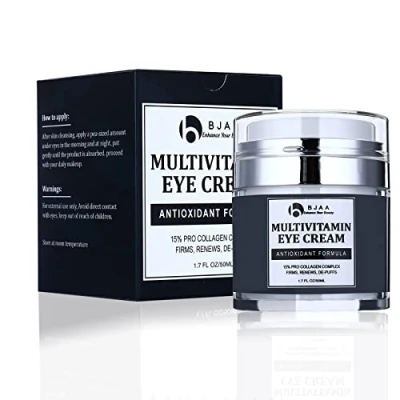 Image of BJAA Multivitamin Eye Cream for Puffiness and Dark Circles Active Night Repair Reduce Deep Wrinkles, Fine lines Boost Skin Firmness (50ml)