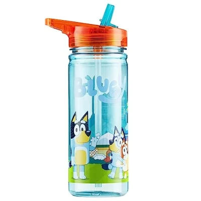 Image of Bluey Kids Water Bottle, Refillable Bottle with Straw for Travel 580ml (Multi Bottle)